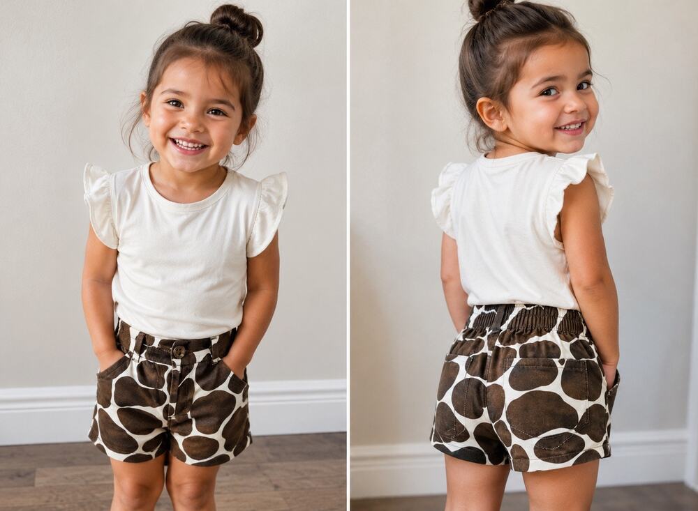 Janie & Jack Brown Giraffe Print Cotton Shorts Baby 3–6 Months Safari Animal